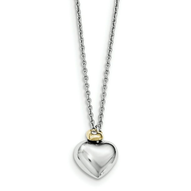 925 Sterling Silver Amazing Love 18in Heart Pendant Necklace Charm Chain 18